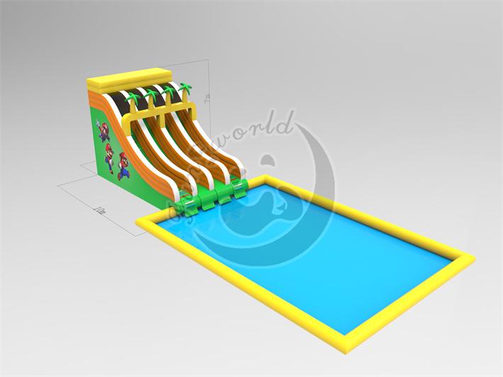 Mario Inflatable slide with Pool FWND17