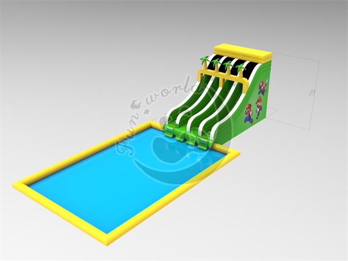 Mario Inflatable slide with Pool FWND17