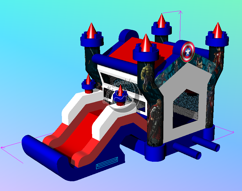 American Inflatable Bounce house with Slide FWND27