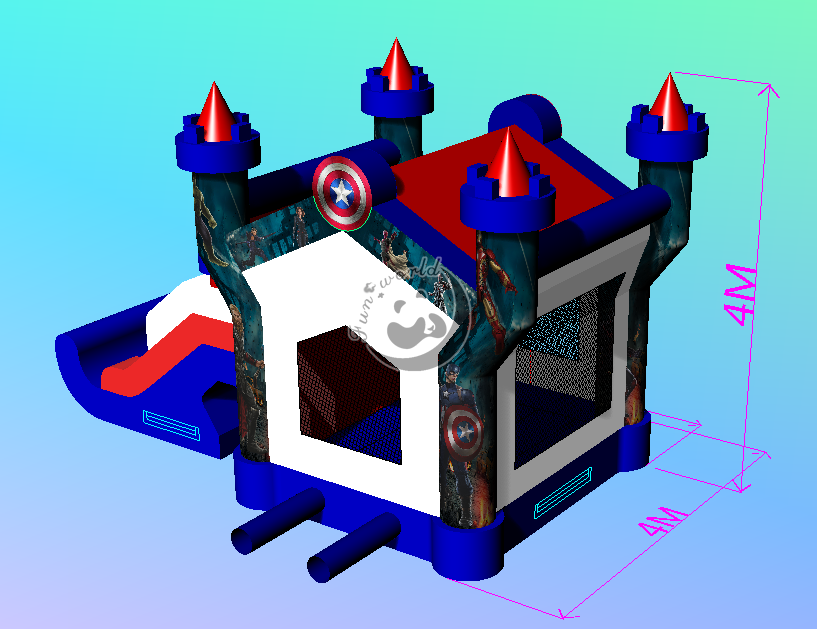 American Inflatable Bounce house with Slide FWND27