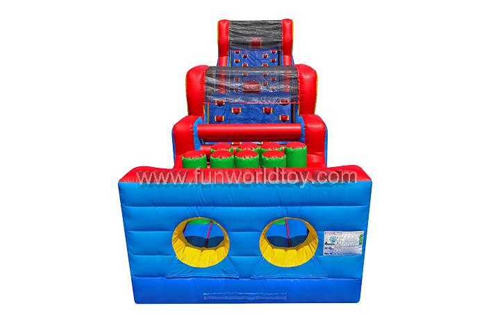 Inflatable Obstacle Course with double slides FWP155