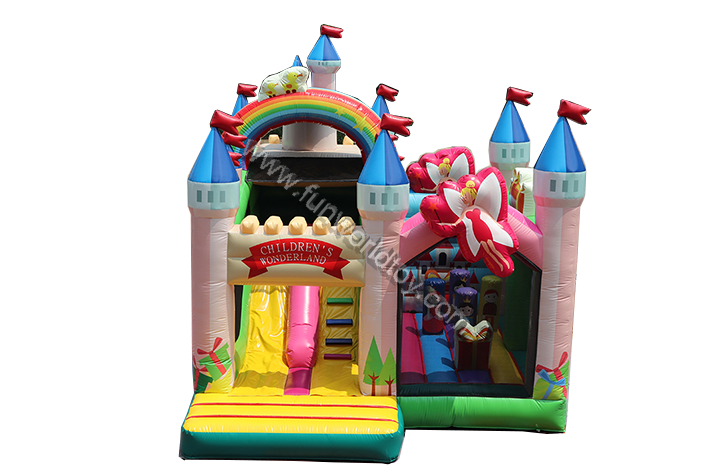 Flower fairy princess palace inflatable combo FWZ223