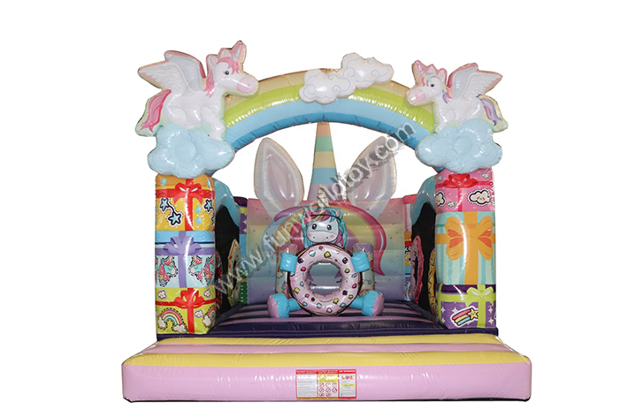Pink jump house inflatable unicorn bouncer FWC221