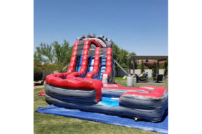Marble Curve dual lanes inflatable Water Slide FWS362