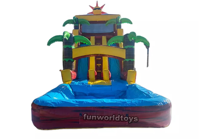Commercial 15′ tall sun inflatable water slide FWS324