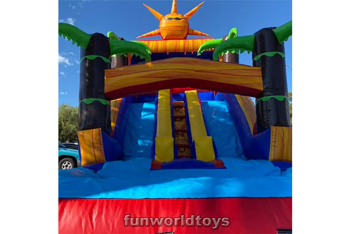 Commercial 15′ tall sun inflatable water slide FWS324