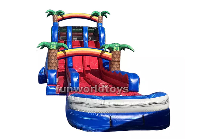 18ft dual lane inflatable water slides FWS267