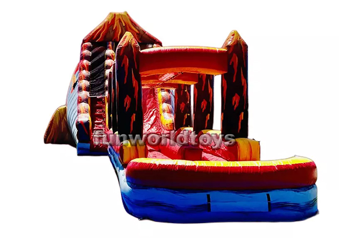 Large thrilling adult volcano inflatable water slide FWS255