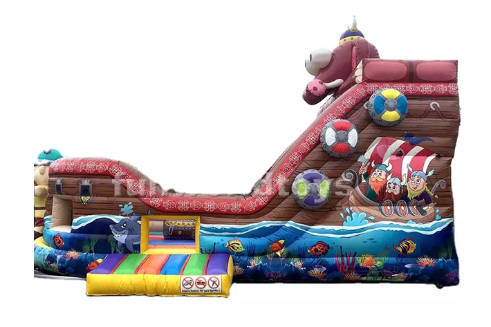 Attractive inflatable viking dry slide FWD261