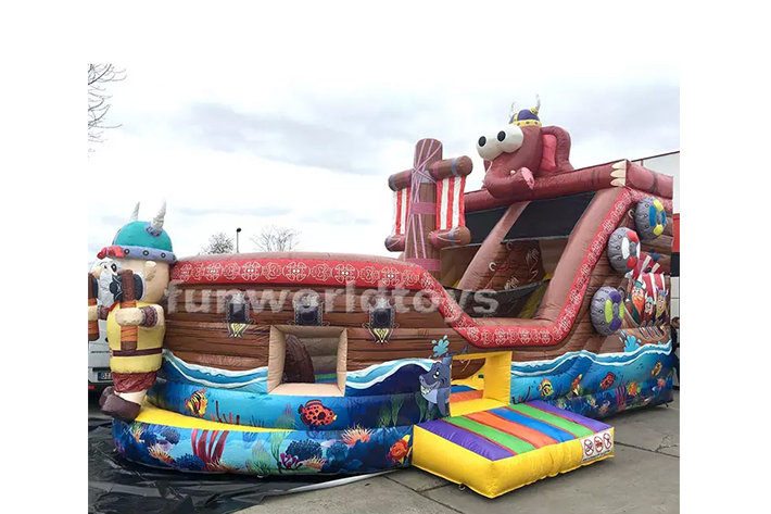 Attractive inflatable viking dry slide FWD261