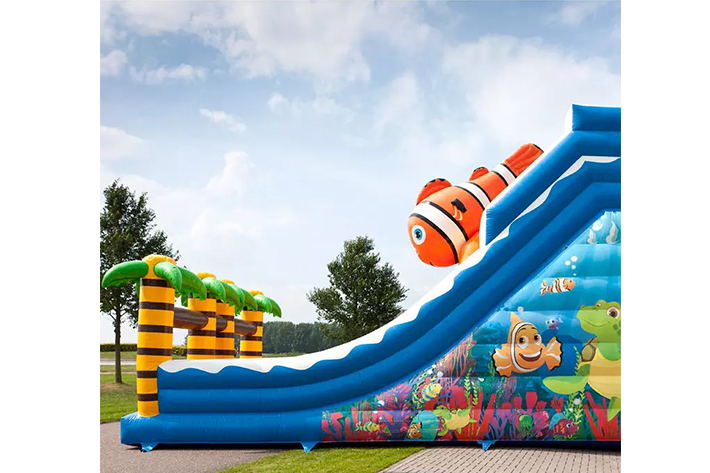 Popular design inflatable seaworld dual lane slide FWD224