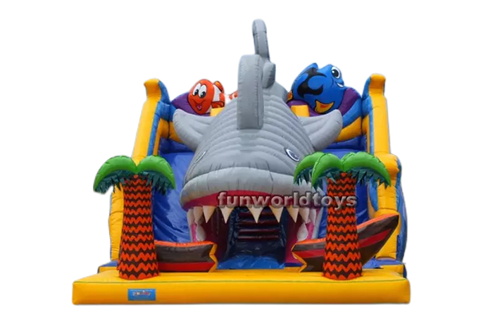 Attractive shark inflatable dry slide FWD231