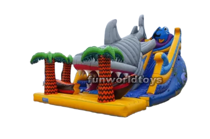 Attractive shark inflatable dry slide FWD231