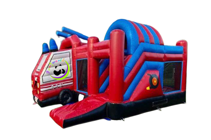 Inflatable Fire Engine Inflatable Slide With Bouncy