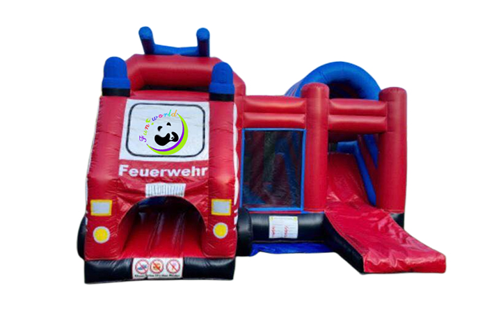 Inflatable Fire Engine Inflatable Slide With Bouncy