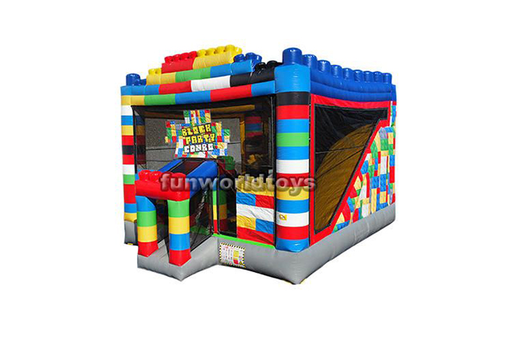 Block inflatable bounce house combo FWZ379