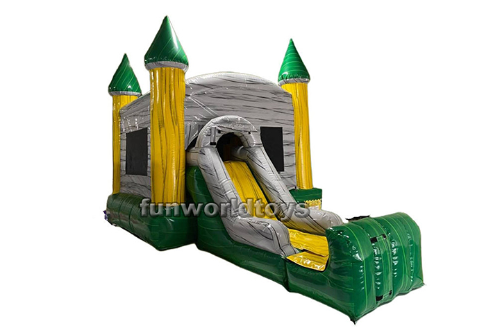 Inflatable jumping castle with wet and dry slide FWZ243