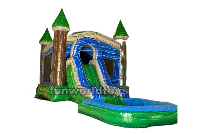 Classic bounce house with wet slide FWZ242