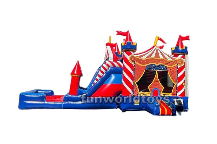 Inflatable dual water slide with bounce FWZ239