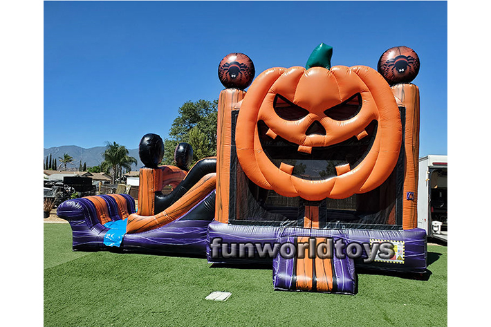 Pumpkin inflatable bouncer with slide FWZ266