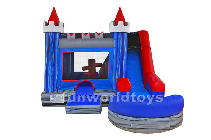 Hot Blue Jumper House with water slide FWZ261