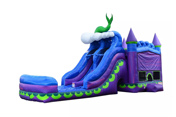 Kids dual lane mermaid jump wave combo waterslide FWZ360