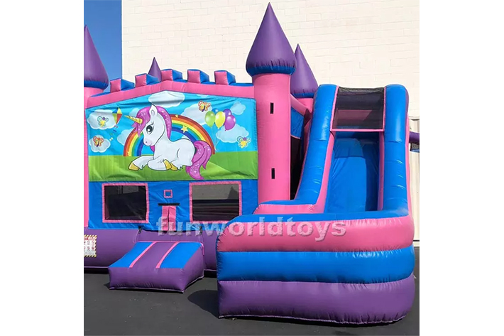 Inflatable Unicorn Bounce House with Slide FWZ279