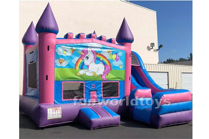 Inflatable Unicorn Bounce House with Slide FWZ279