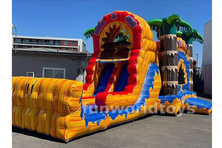 Dual lane inflatable bouncing castles combo FWZ275