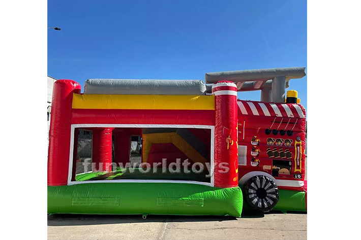 Fireman Inflatable slide bounce house FWZ293