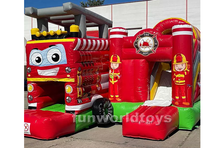 Fireman Inflatable slide bounce house FWZ293