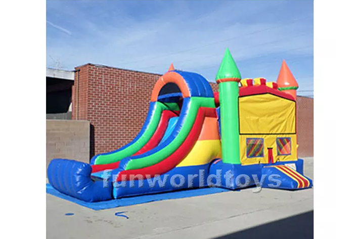 Inflatable white bounce combo house FWZ284