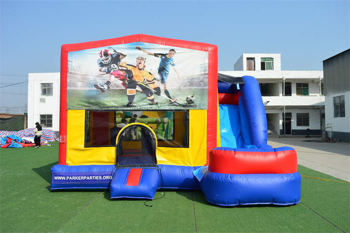 Red, yellow and blue bounce house FWC297