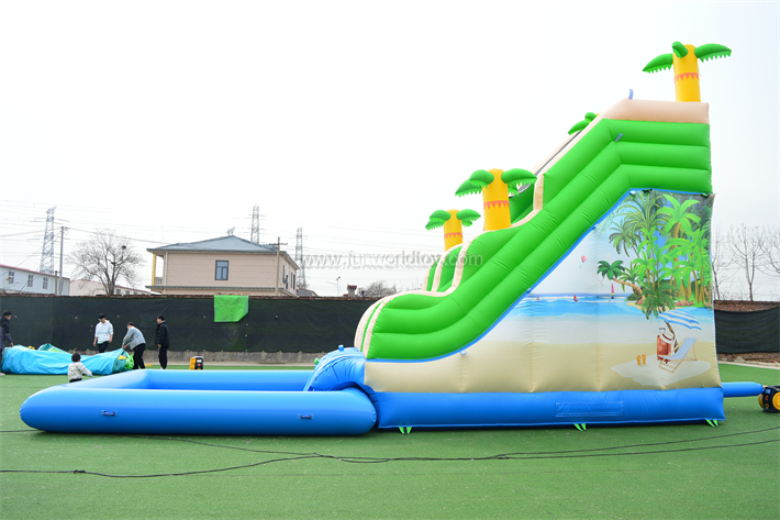 Beach Palm Trees Water Slide FWS400
