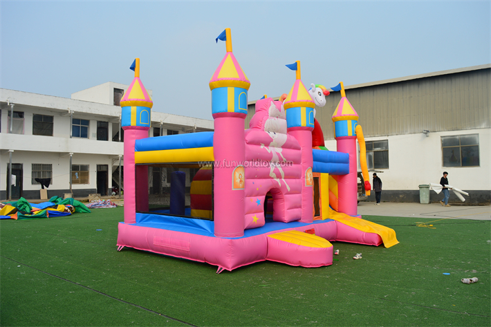 Unicorn Bounce House With Slide FWZ399