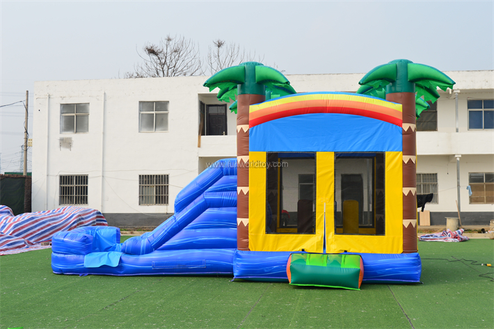 Palm Tree Bounce House With Slide FWZ402