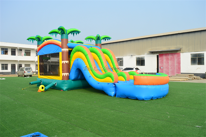 33ft Palmtree Bouncy Castle Slide FWZ416