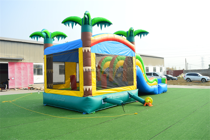 33ft Palmtree Bouncy Castle Slide FWZ416