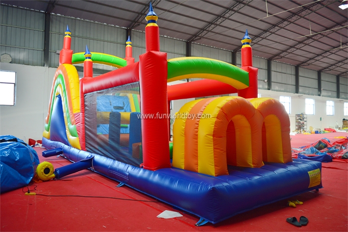 Inflatable Obstacle Course With Slide FWP209