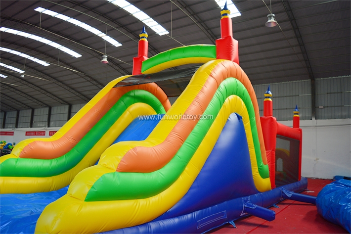 Inflatable Obstacle Course With Slide FWP209