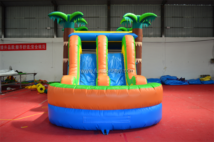 Palm Tree Trampoline With Slide FWZ423