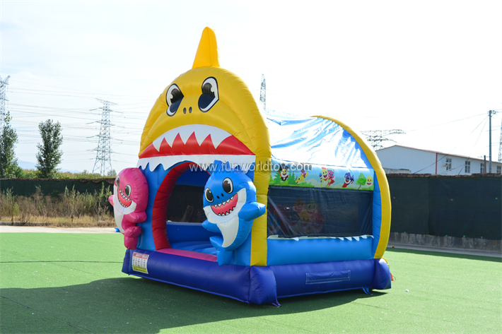 Cute Shark Bounce House FWC399