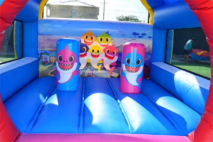 Cute Shark Bounce House FWC399