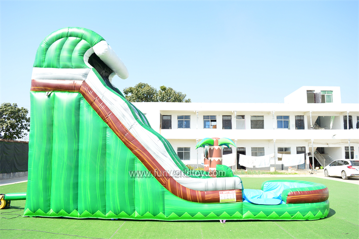 Green Inflatable Water Slide FWS409