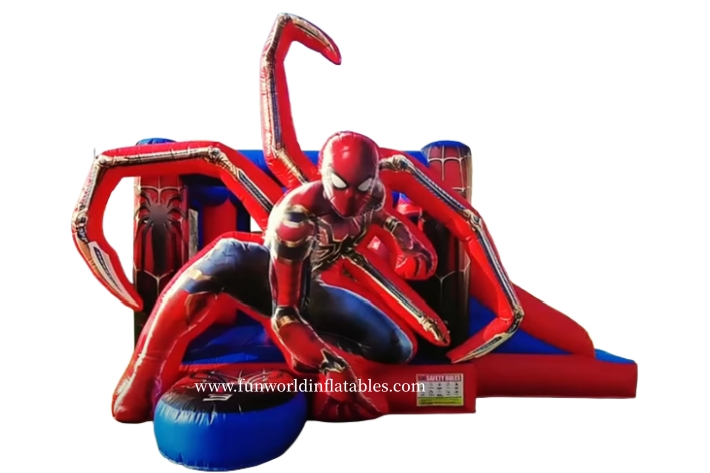 Bouncy Castle Inflatable Spider Bouncer With Slide FWC416