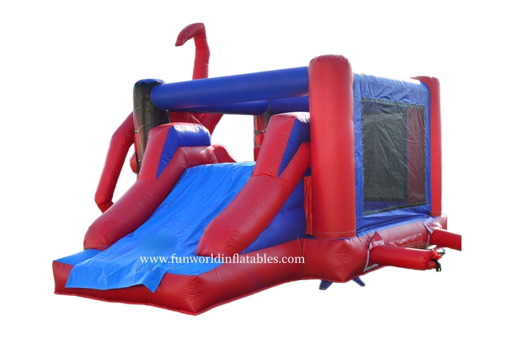 Bouncy Castle Inflatable Spider Bouncer With Slide FWC416