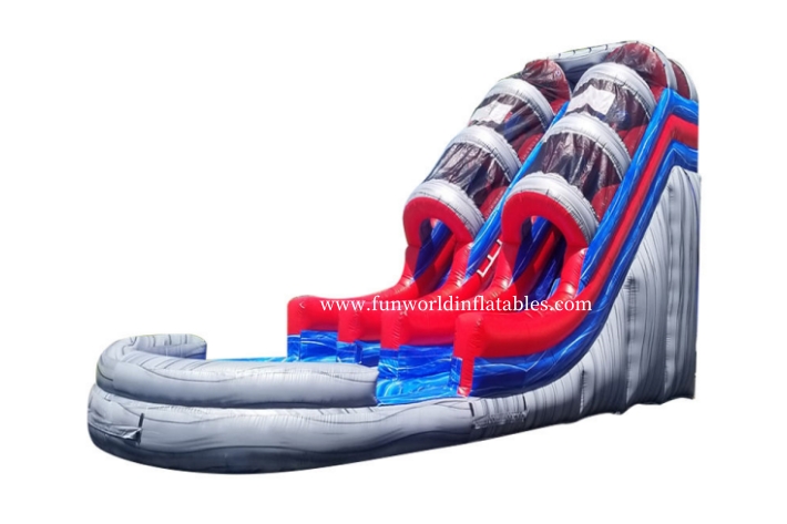 Double Lane Summer Large Jumping Inflatable Slide FWS428