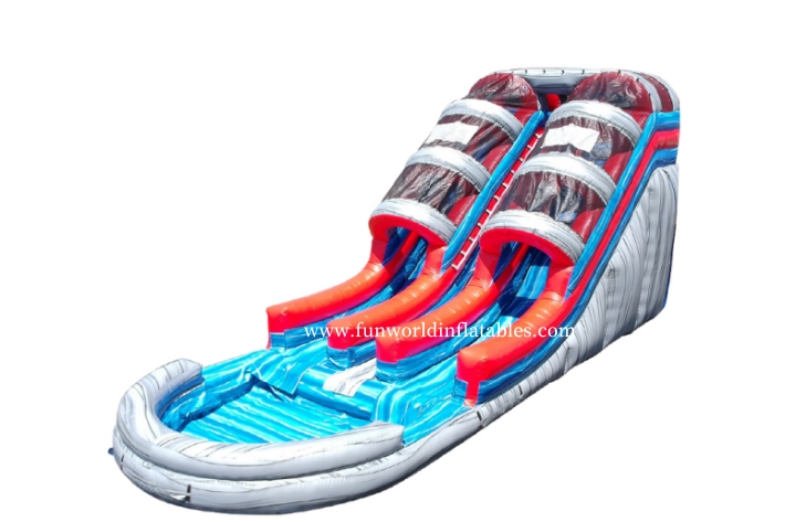 Double Lane Summer Large Jumping Inflatable Slide FWS428