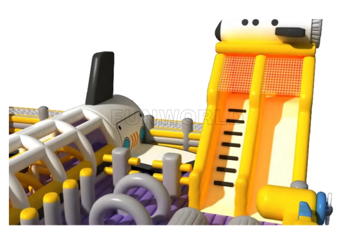 Kids Airplane Playground Inflatable Theme Park For Party Rental FWND75