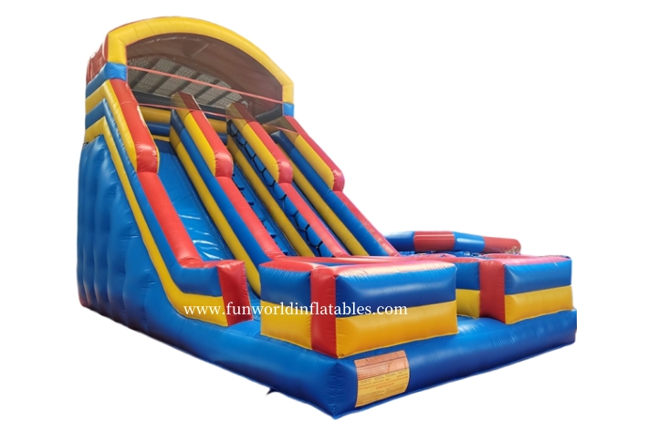 Pvc Double-lane Inflatable Water Slide with Pool FWS431